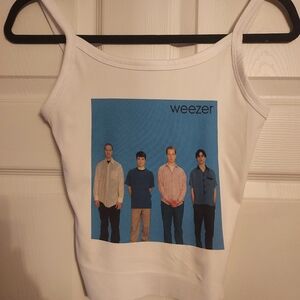 Weezer hand cropped tank top weezer crop top weezer shirt alternative